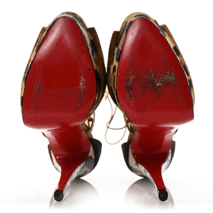 Christian Louboutin Suede Snakeskin Embossed Pony Hair Corsankle 150 Sandals 36.5 Indiana 6 of 11