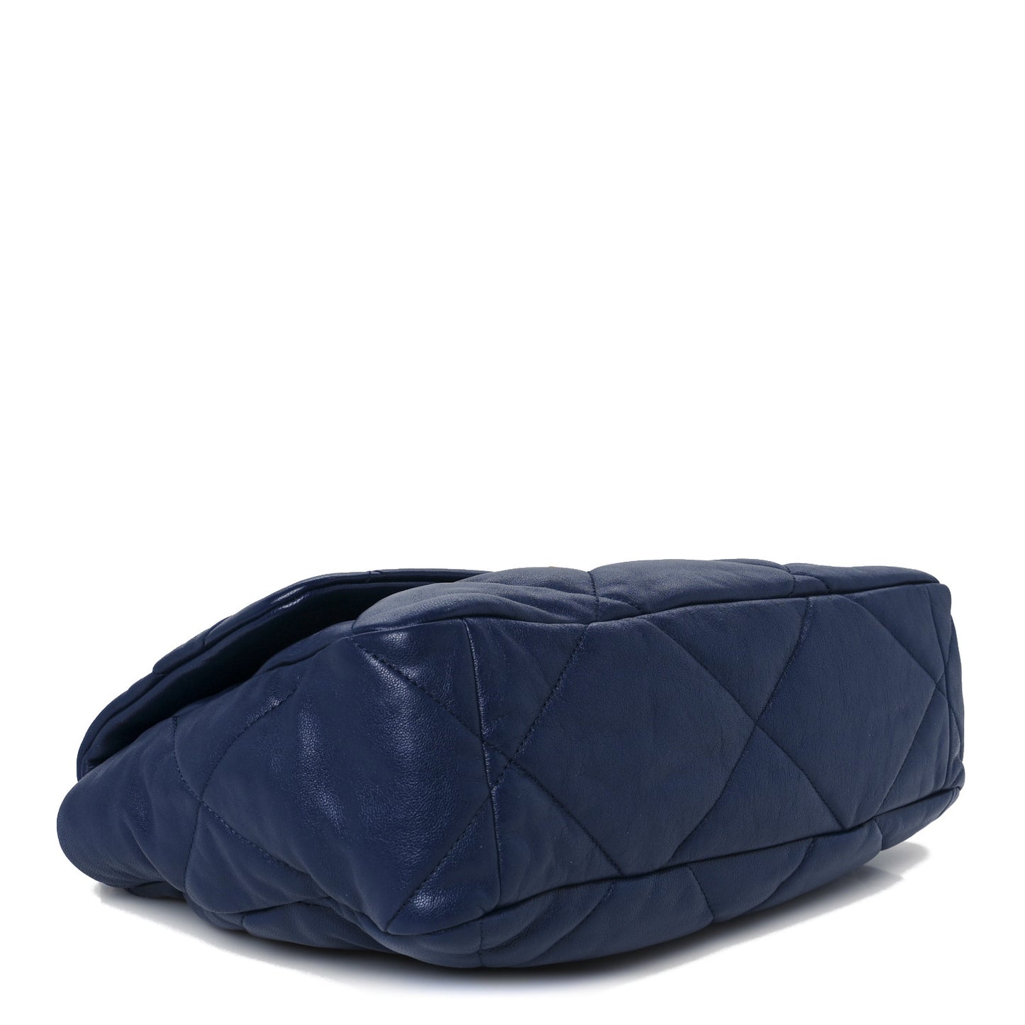Goatskin Quilted Large Chanel 19 Flap Navy Blue