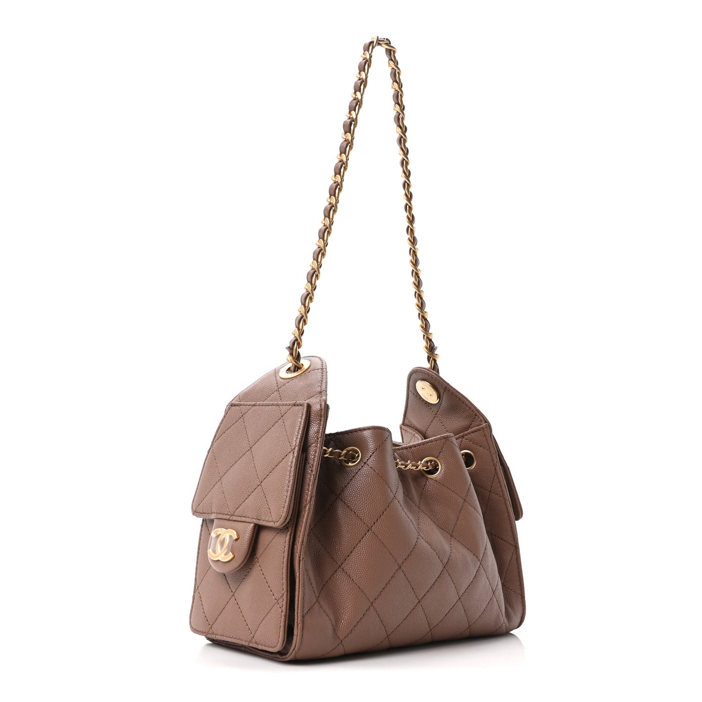 Caviar Quilted Mini Chanel 25 Handbag Brown