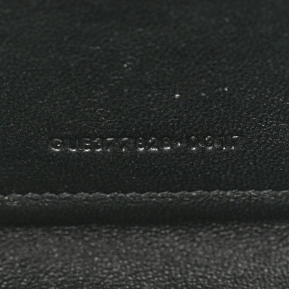 Saint Laurent Grain De Poudre Matelasse Chevron Monogram Monochrome Chain Wallet Black 8 of 13