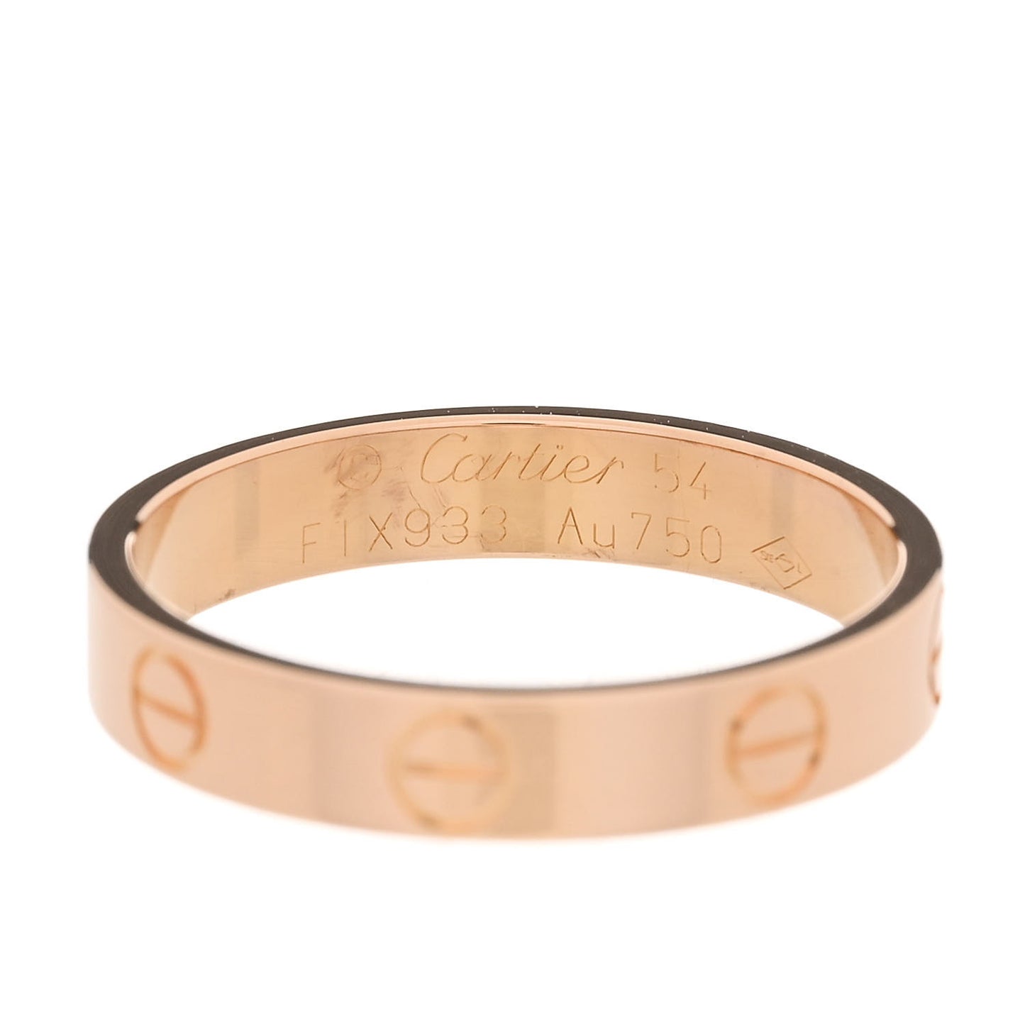18K Pink Gold 3.5mm LOVE Wedding Band Ring 54 7