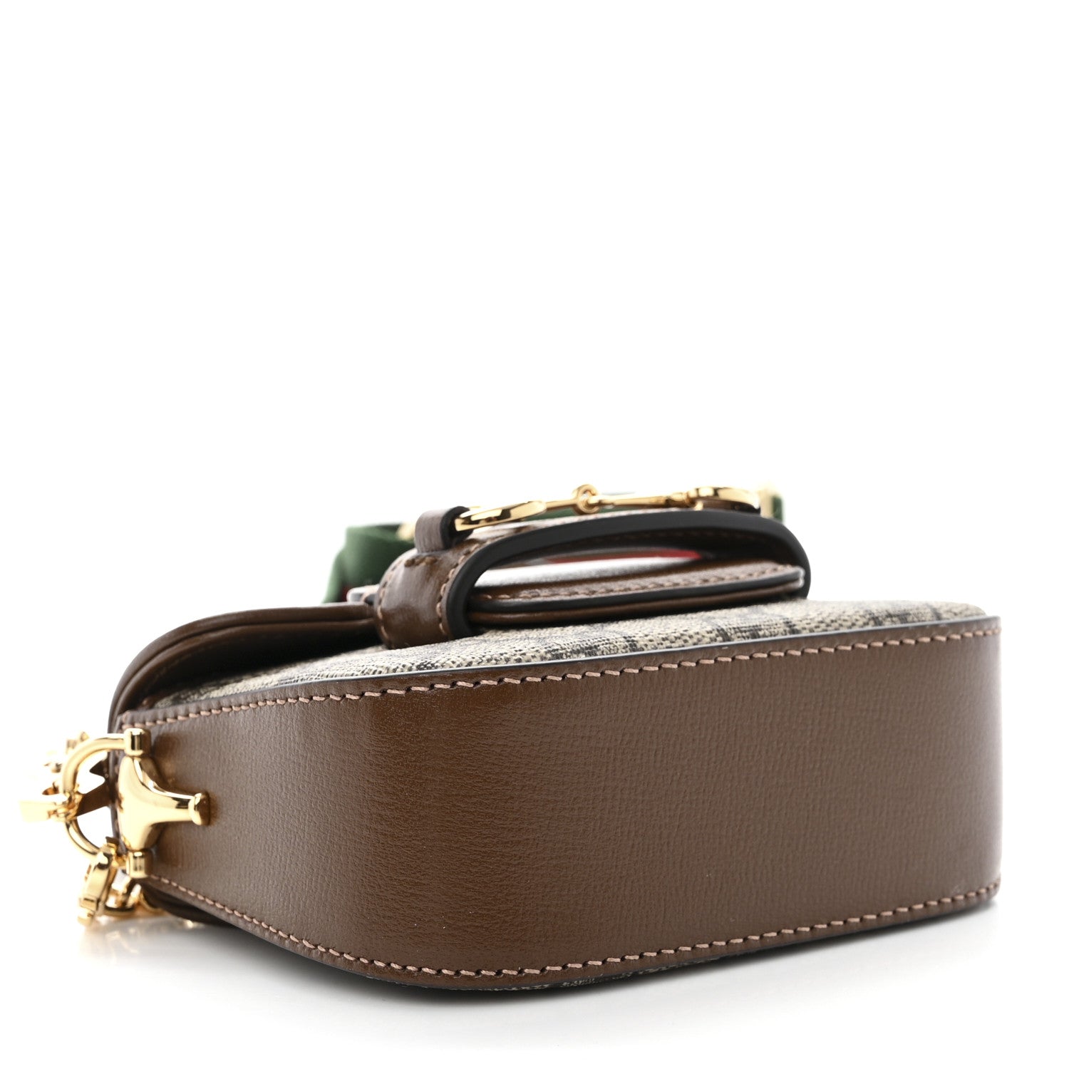 Gucci GG Supreme Monogram Azalea Calfskin Web Horsebit 1955 Wallet On Strap Beige Ebony Brown Sugar 4 of 10