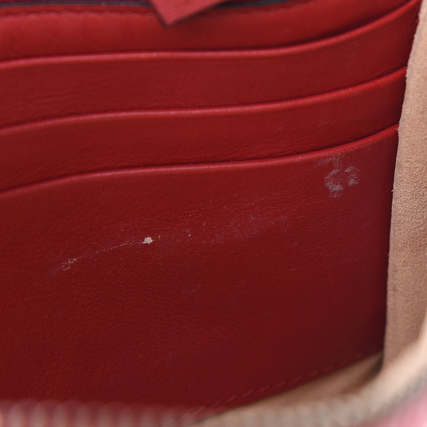 Calfskin Matelasse Mini GG Marmont Chain Bag Hibiscus Red