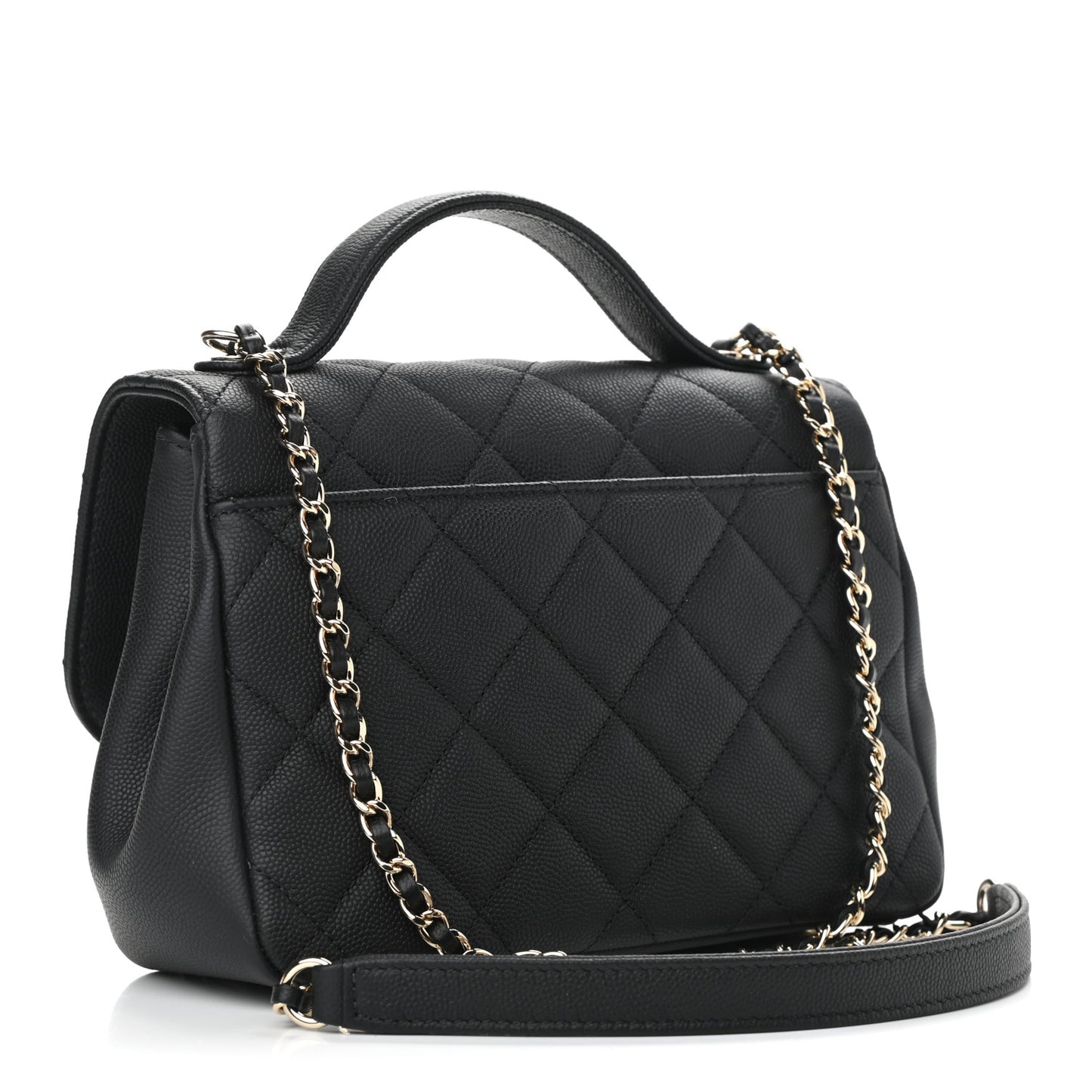 Caviar Quilted Small Business Affinity Flap Black