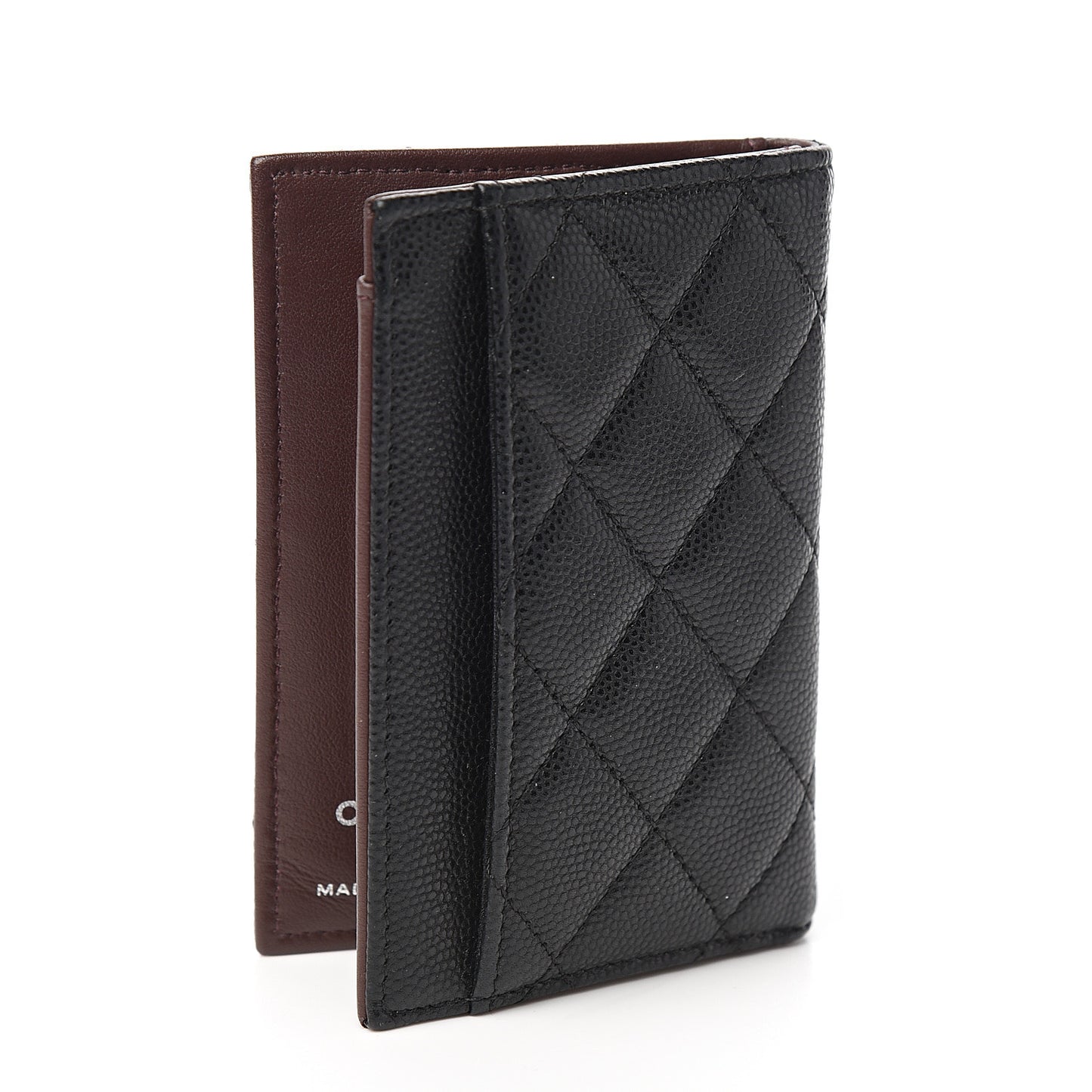 Caviar Quilted Card Holder Wallet Black