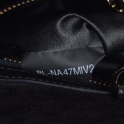 Valentino Garavani Calfskin Small Rockstud Demilune Double Handle Satchel Black 8 of 9