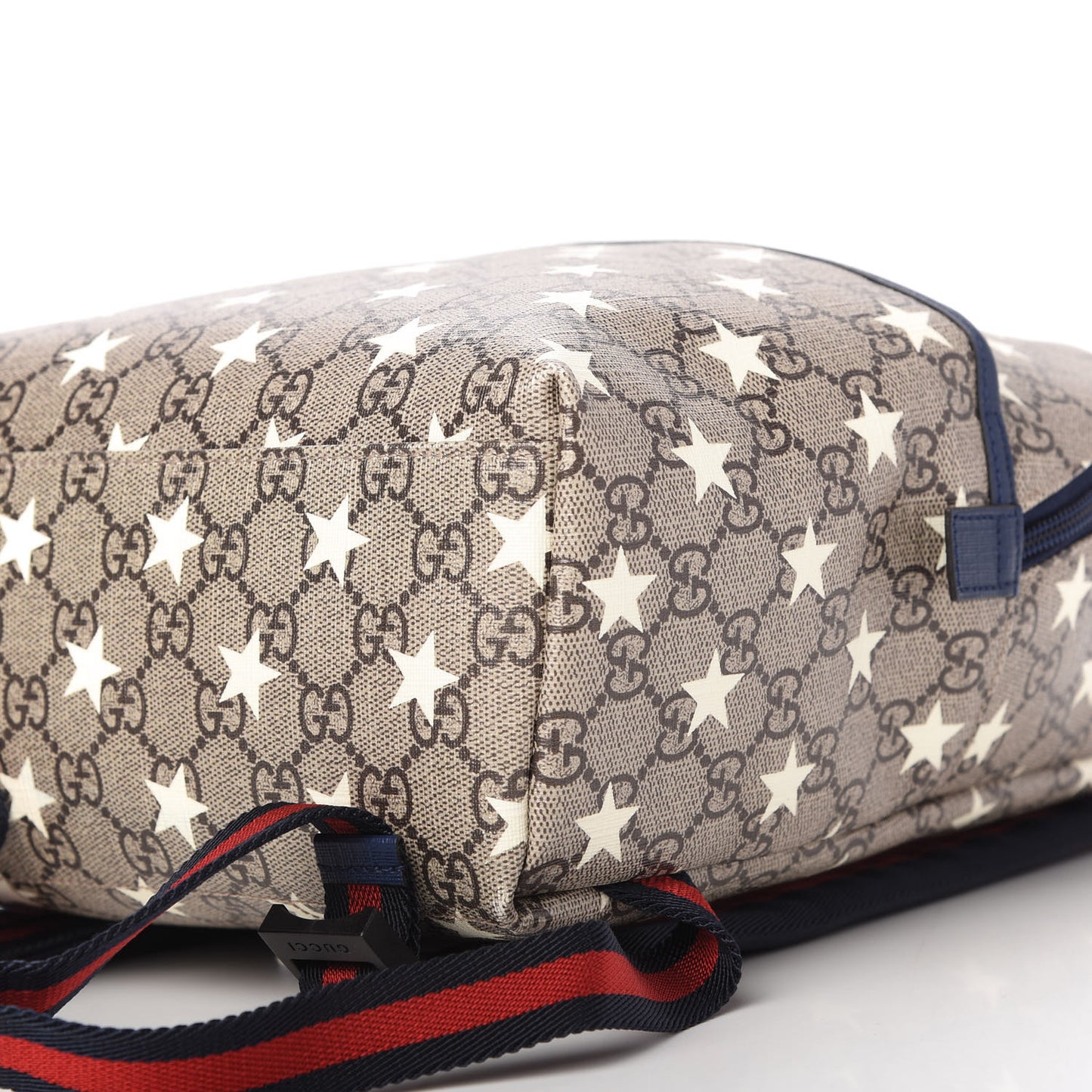 GG Supreme Monogram Stars Childrens Backpack Beige Ebony Yellow Royal