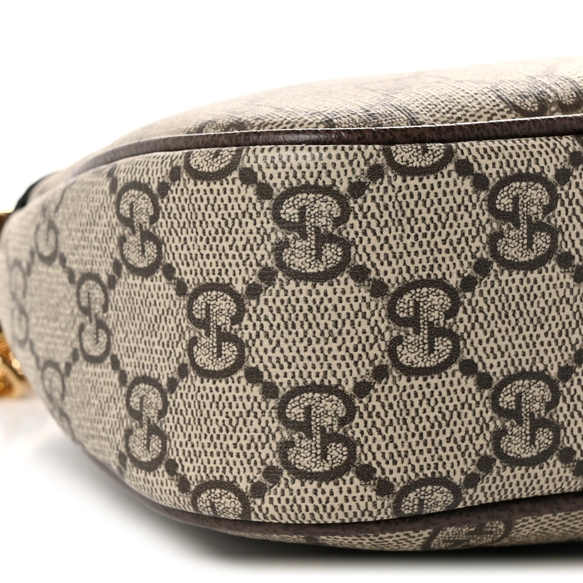 Gucci GG Supreme Monogram Textured Dollar Calfskin Web Small Ophidia GG Handbag Beige Ebony New Acero 9 of 10