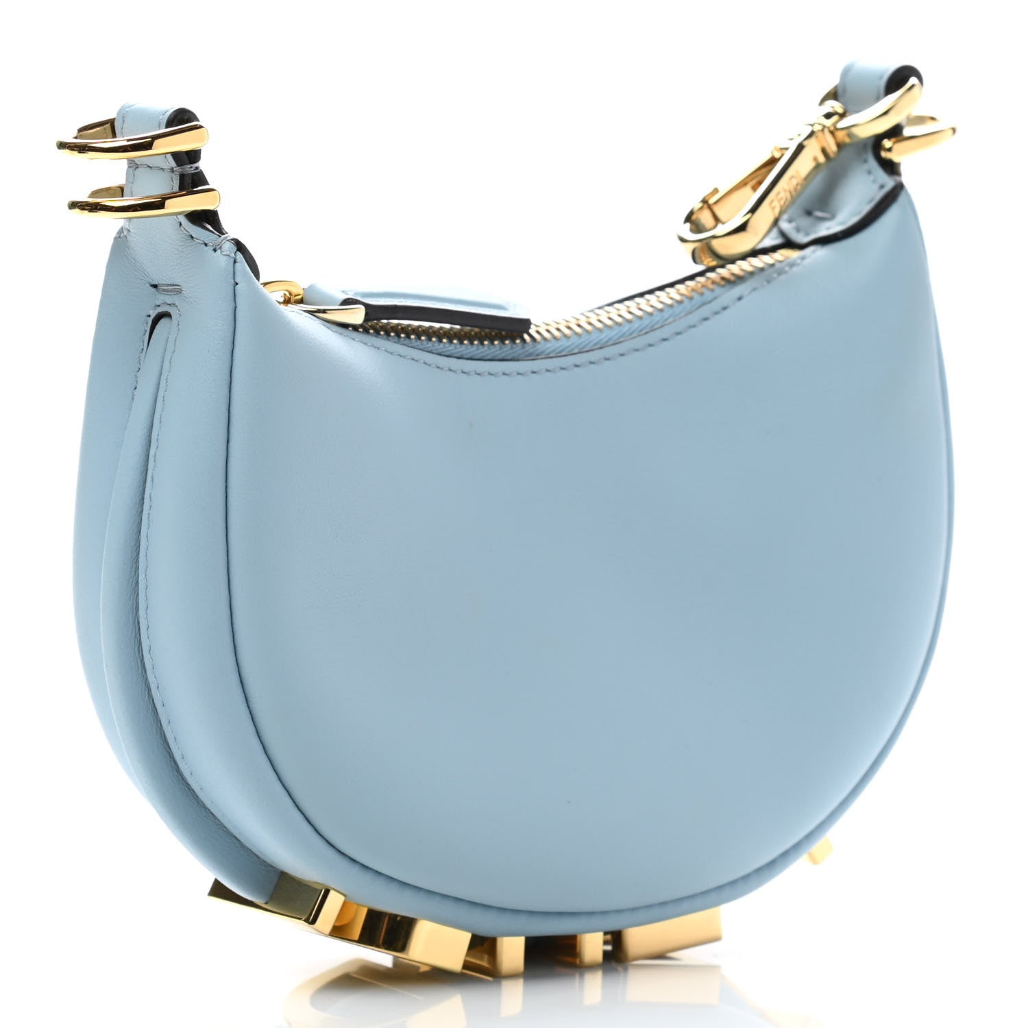 Fendi Vitello Grace Matte Nano Fendigraphy Hobo Charm Azzurro Baby 3 of 7