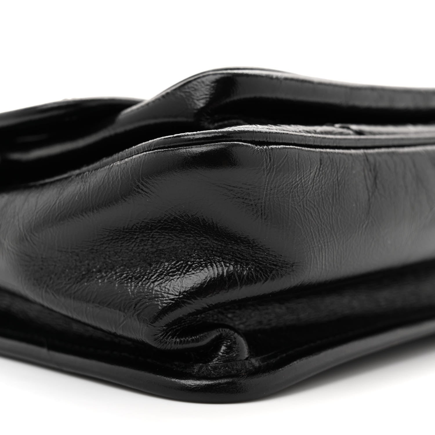 Saint Laurent Crinkled Calfskin Matelasse Monogram Baby Niki Chain Satchel Black 9 of 12