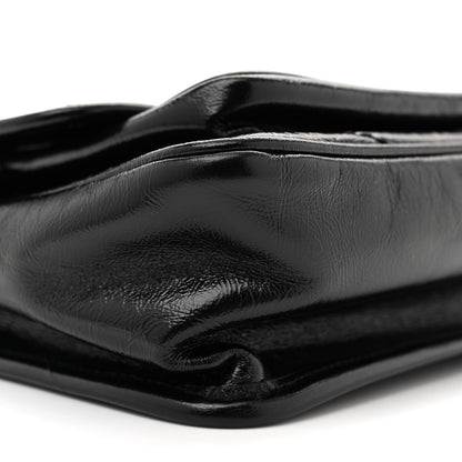 Saint Laurent Crinkled Calfskin Matelasse Monogram Baby Niki Chain Satchel Black 9 of 12