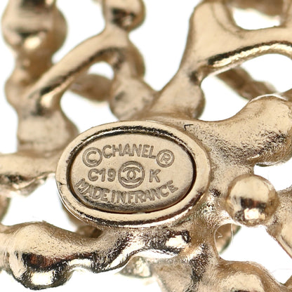 Chanel Crystal Chain Link CC Earrings Gold 4 of 5
