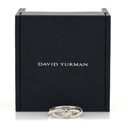 David Yurman Sterling Silver Diamond Cable Loop Band Ring 56 7.5 5 of 5