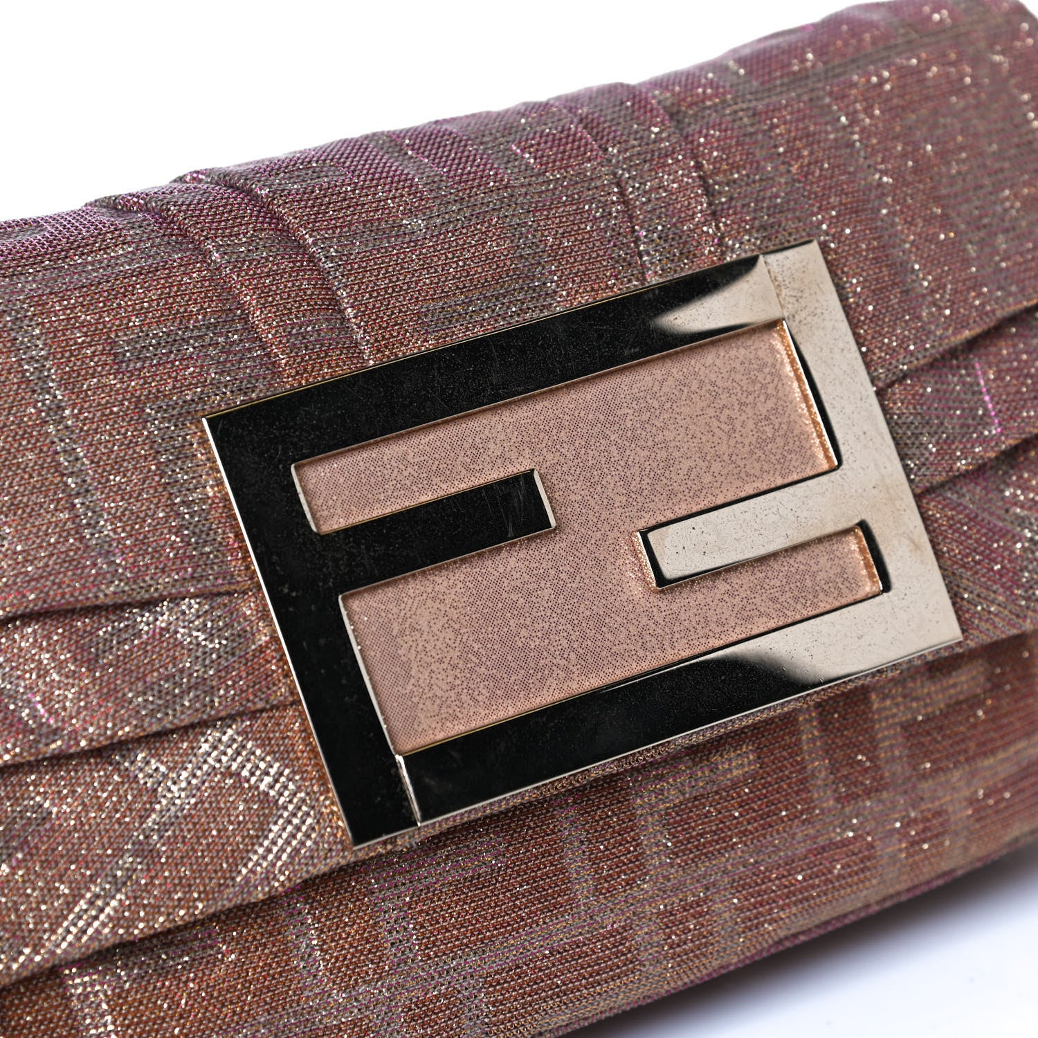 Fendi Metallic Lurex Zucca Mia Pochette Arancio 16 of 17