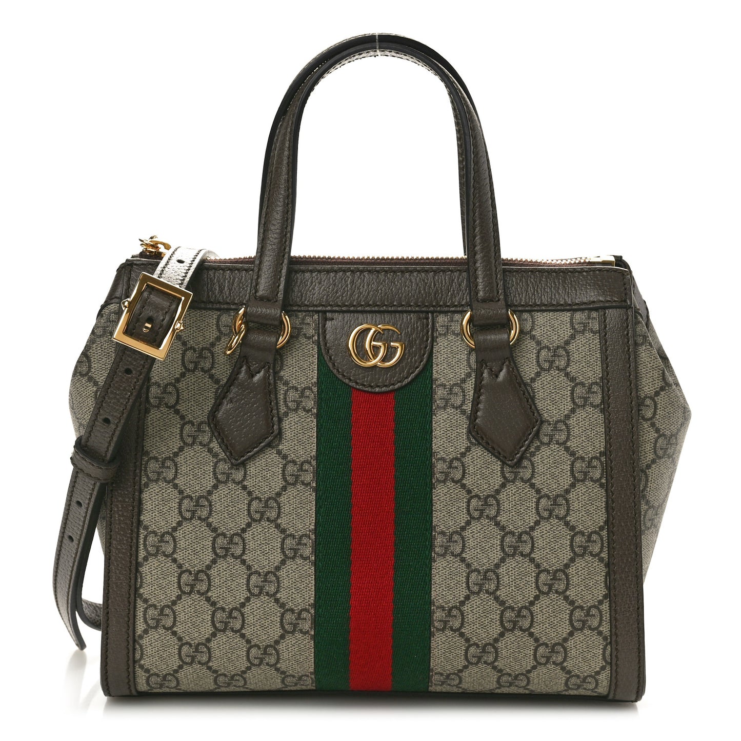 GG Supreme Monogram Small Ophidia Tote Bag Brown