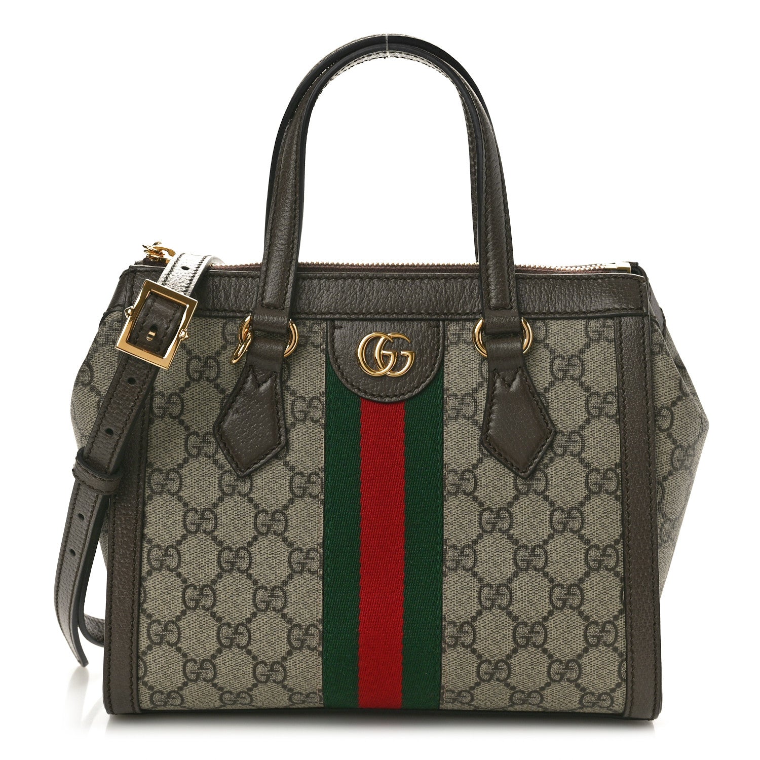 Gucci GG Supreme Monogram Small Ophidia Tote Bag Brown 1 of 10