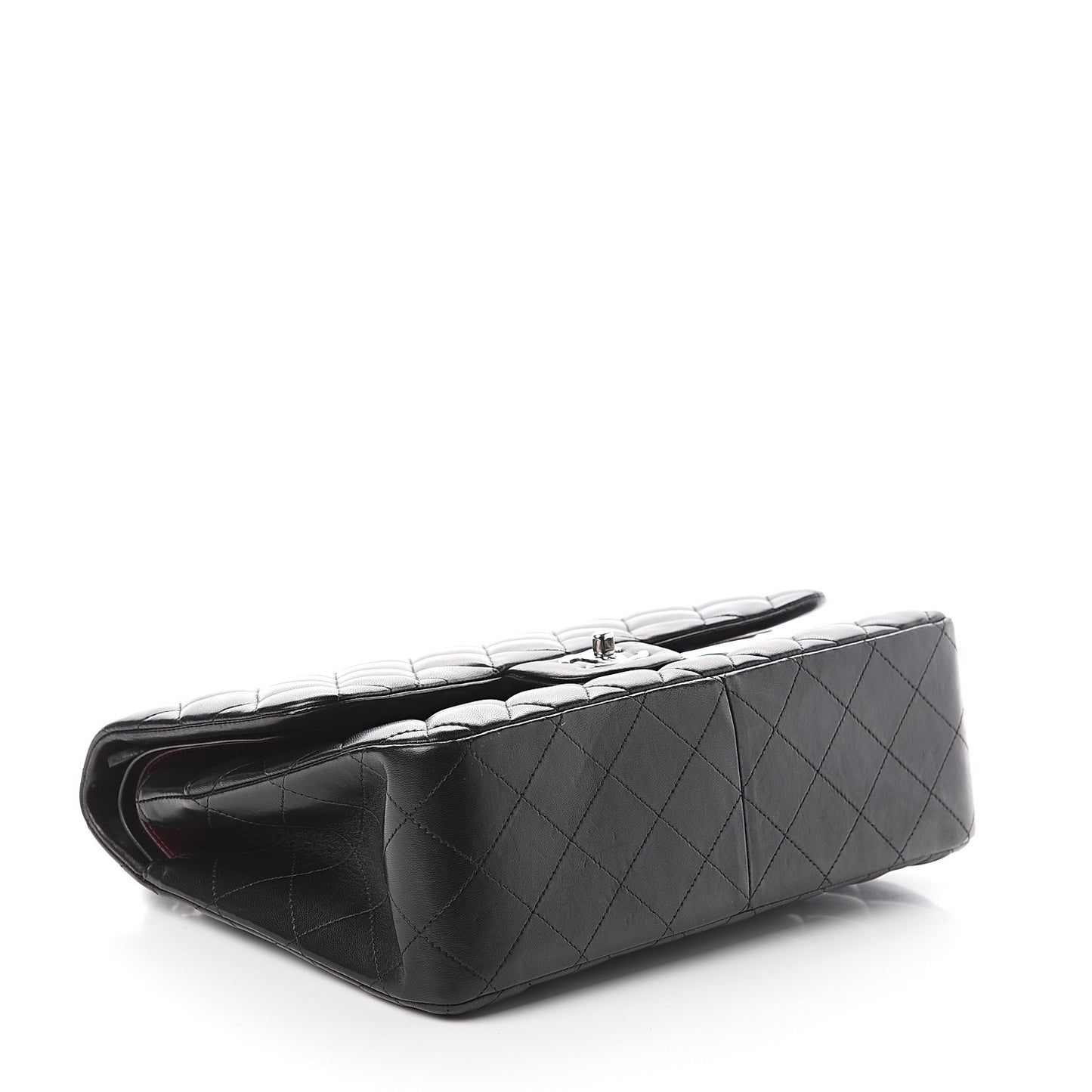 Lambskin Quilted Jumbo Double Flap Black