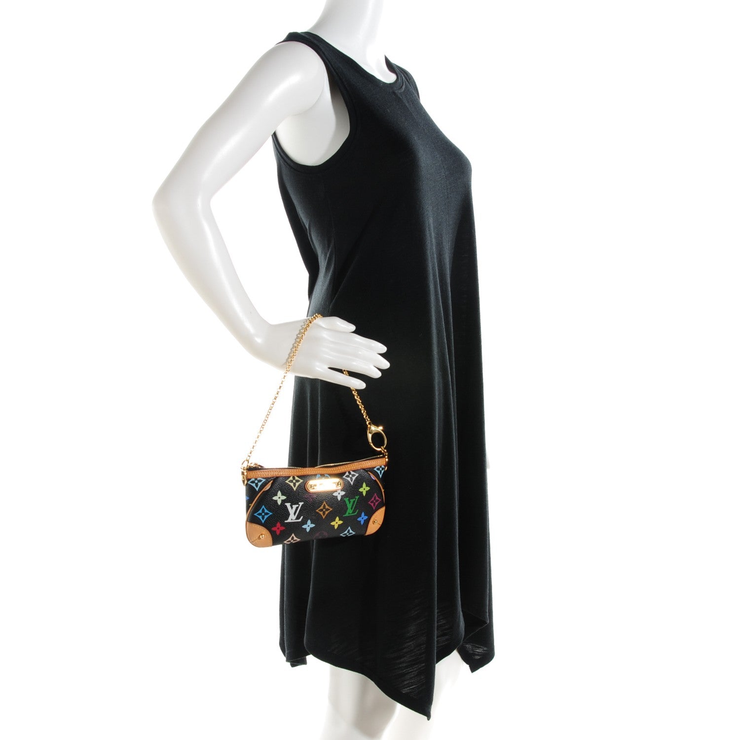 Louis Vuitton Monogram Multicolor Pochette Milla MM Black 2 of 8