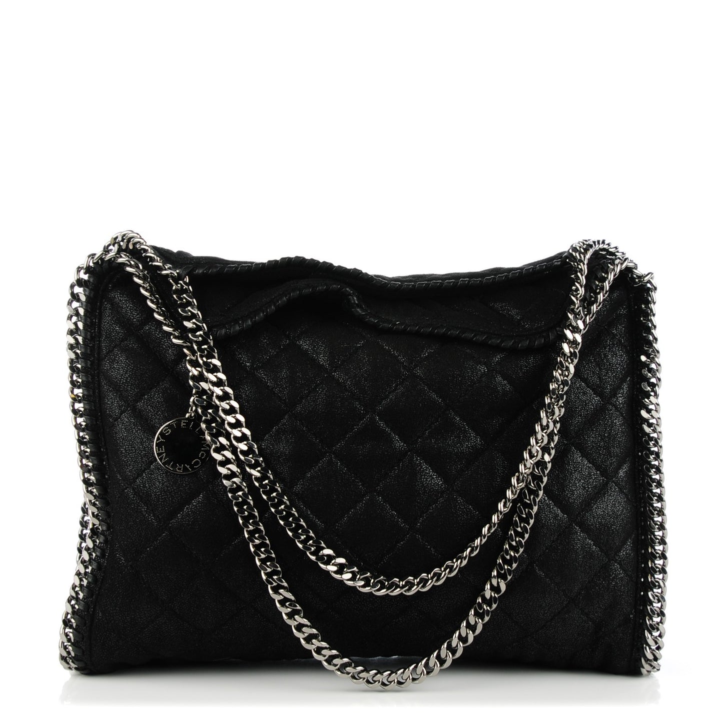 Shaggy Deer Quilted Small Falabella Tote Black