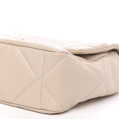 Chanel Goatskin Quilted Large 19 Flap Beige 9 of 11