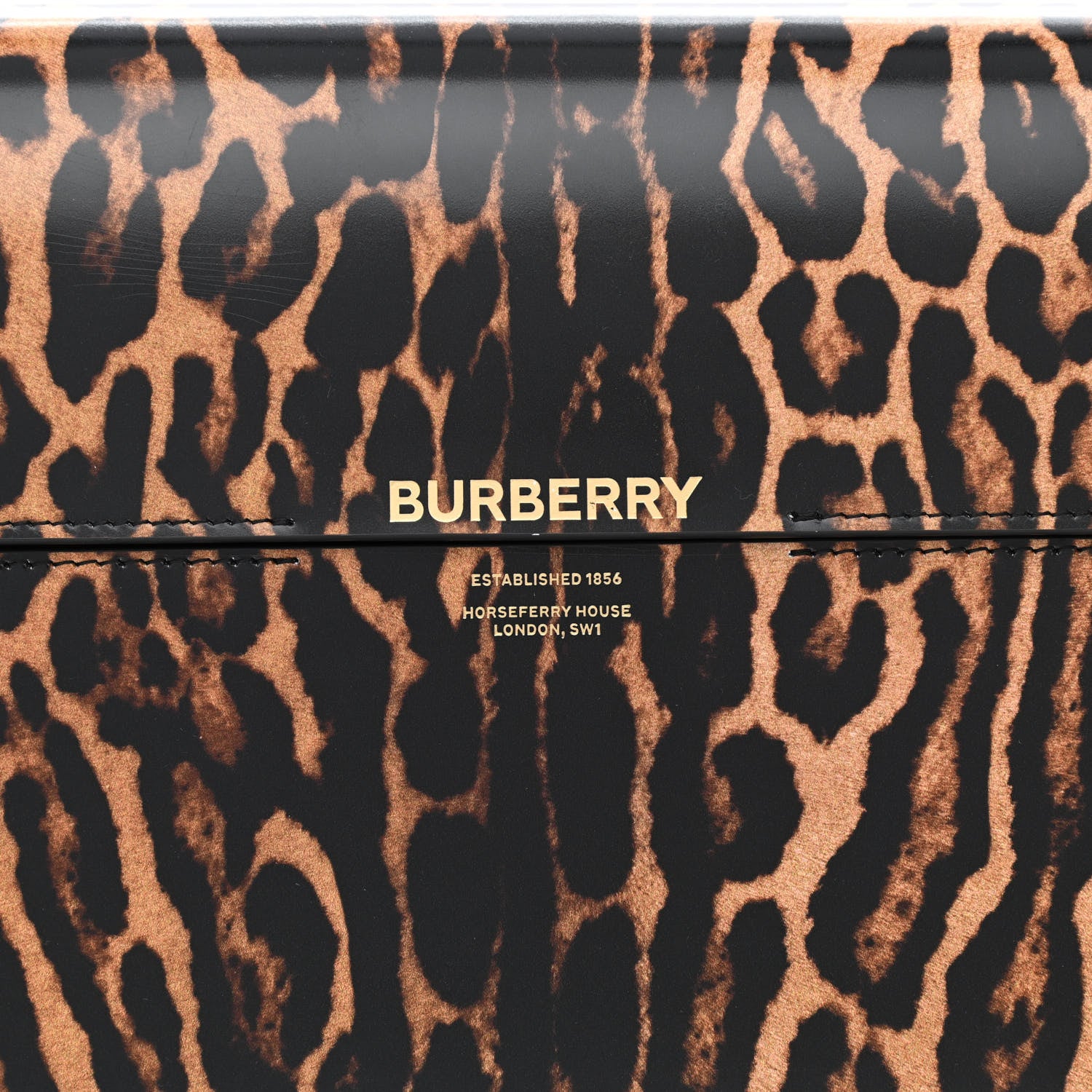 Burberry Calfskin Leopard Large Grace Bag Dark Mustard 7 of 11