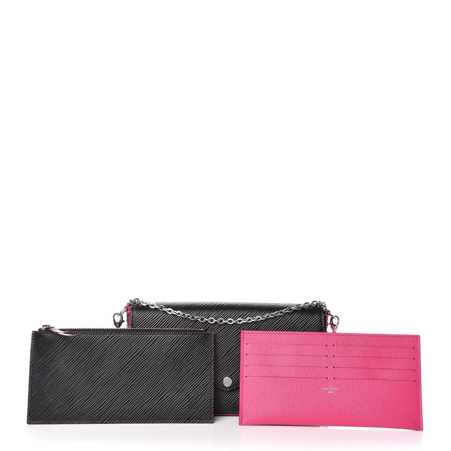 Louis Vuitton Epi Pochette Felicie Black Hot Pink 3 of 11