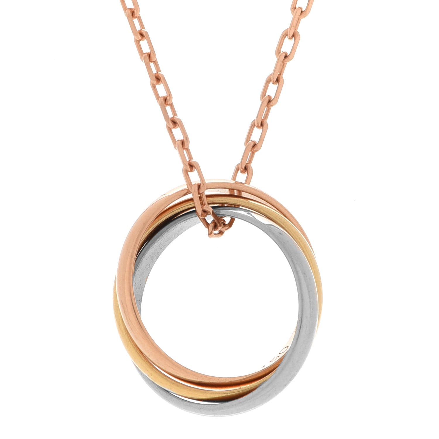 Cartier 18K Pink Yellow White Gold Trinity Pendant Necklace 4 of 9