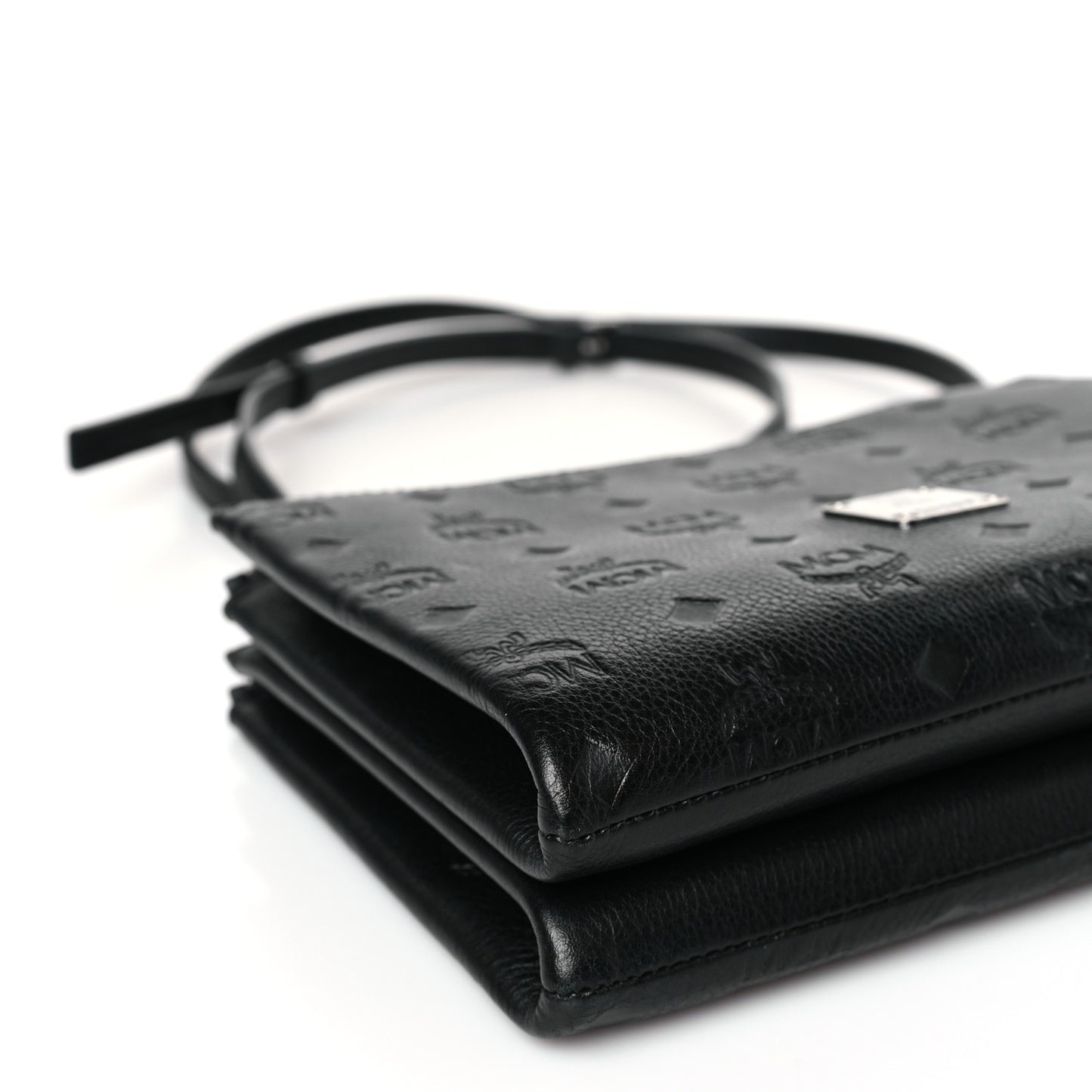 Calfskin Ottomar Monogram Crossbody Zip Messenger Pouch Black