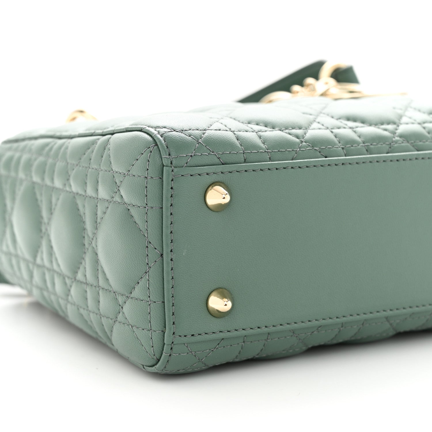 Christian Dior Lambskin Cannage Small My ABCDior Lady Dior Cedar Green 8 of 9