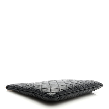 Chanel Lambskin Quilted Large Cosmetic Case Black 3 of 6