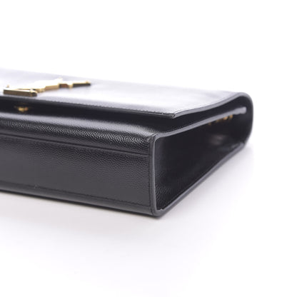 Saint Laurent Grain De Poudre Medium Classic Monogram Kate Satchel Black 8 of 9