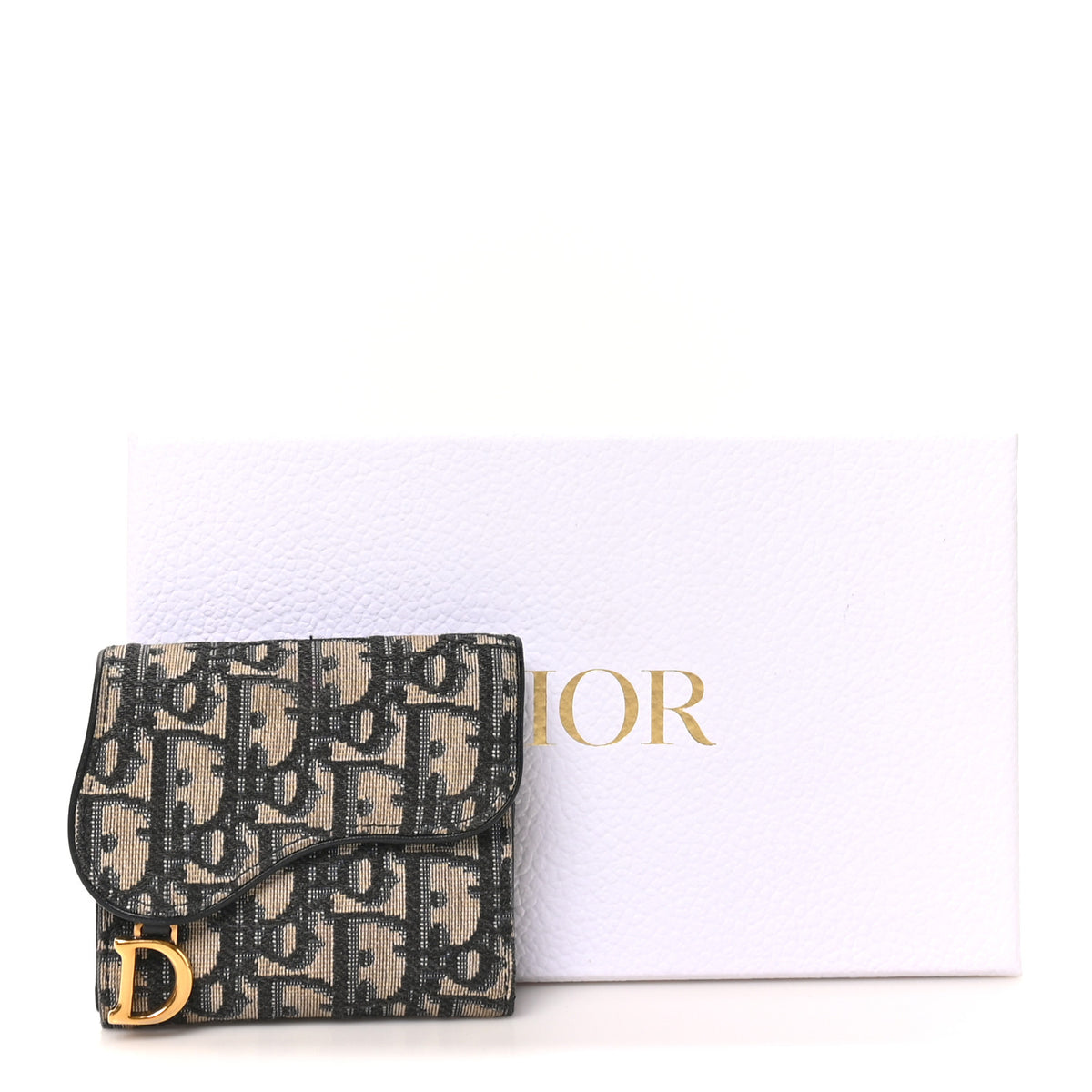 Christian Dior Oblique Saddle Lotus Wallet Blue 9 of 9