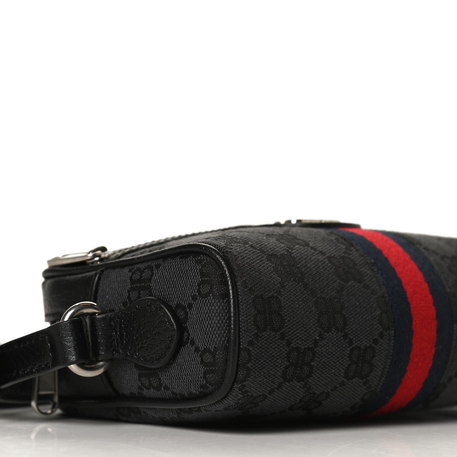 Gucci X BALENCIAGA BB Monogram Web Mini Ophidia Shoulder Bag Black 9 of 13