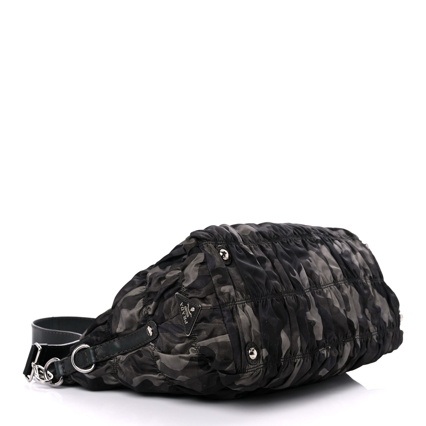 Tessuto Nylon Gaufre Camouflage Tote Fumo