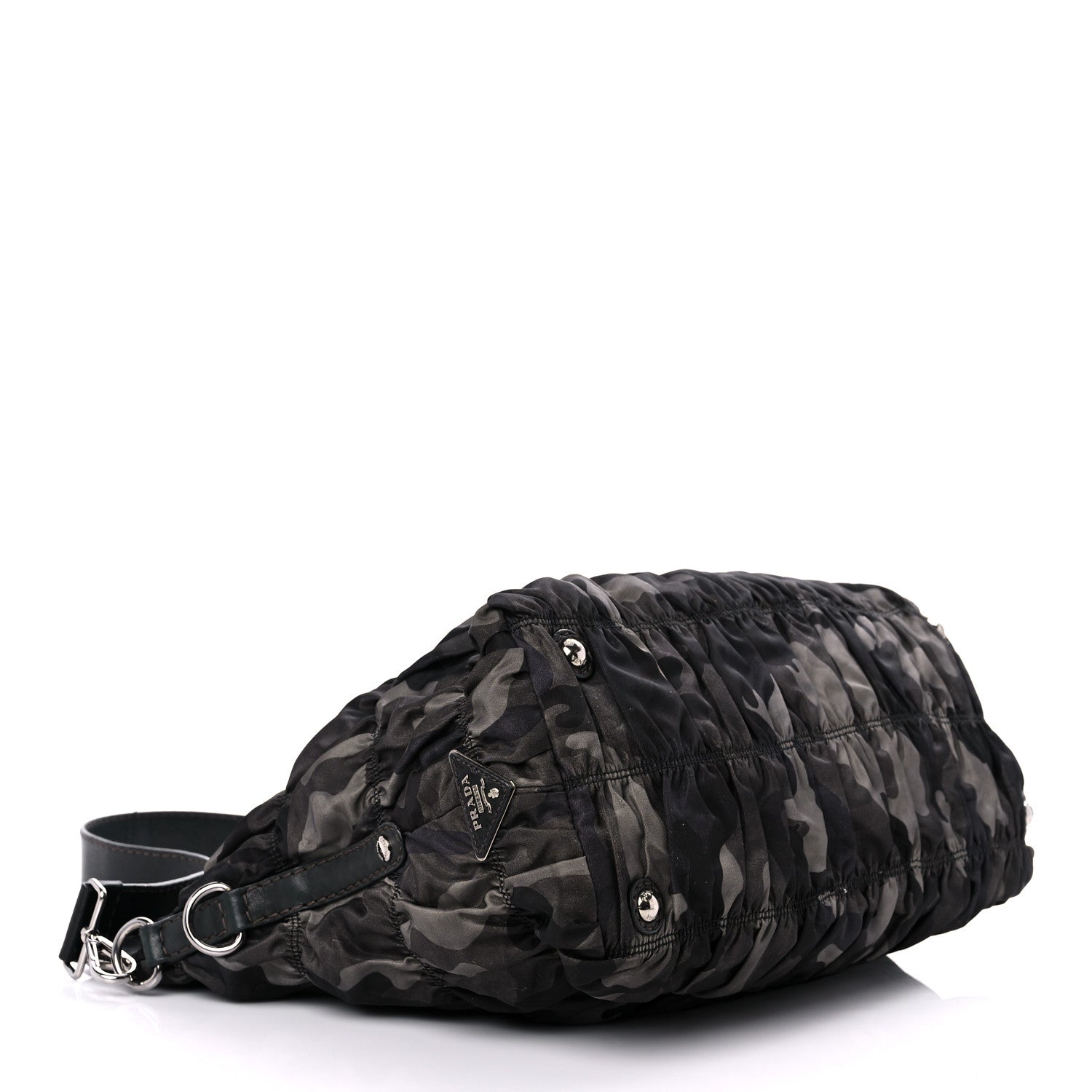 Prada Tessuto Nylon Gaufre Camouflage Tote Fumo 4 of 26
