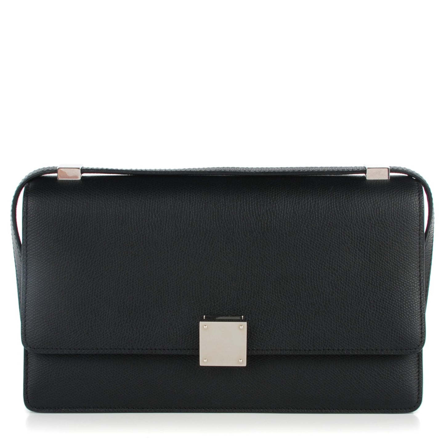 Grained Calfskin Small Case Bag Black