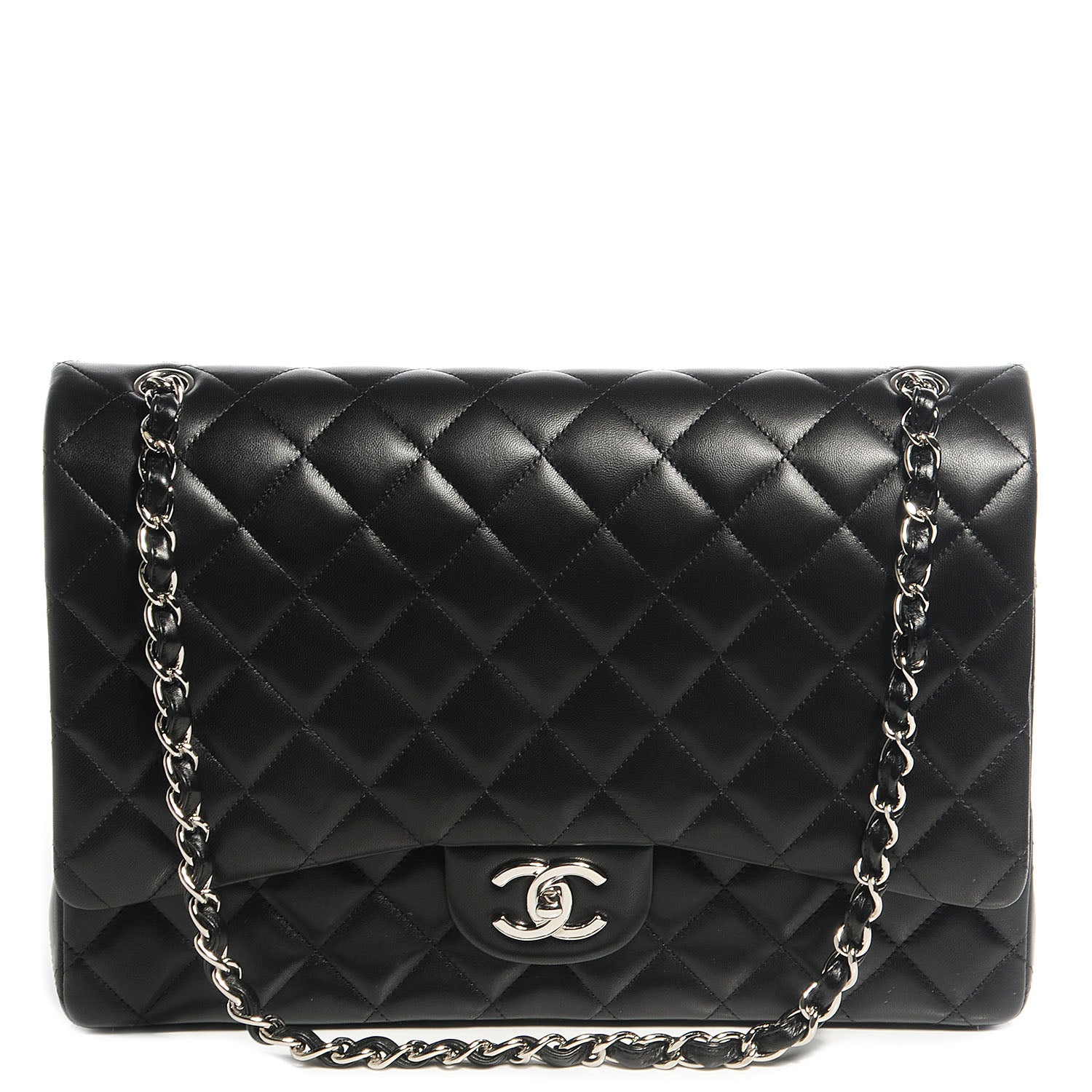 Chanel Lambskin Quilted Maxi Double Flap Black 1 of 10