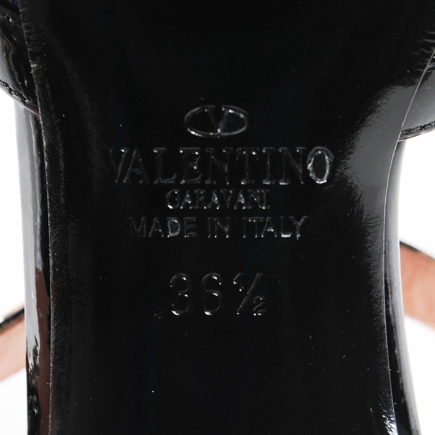 Valentino Garavani Patent Rockstud Ankle Strap Low Heel Pumps 36.5 Purple Black 6 of 6
