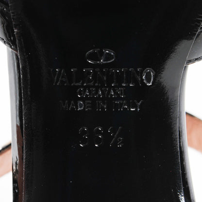 Valentino Garavani Patent Rockstud Ankle Strap Low Heel Pumps 36.5 Purple Black 6 of 6