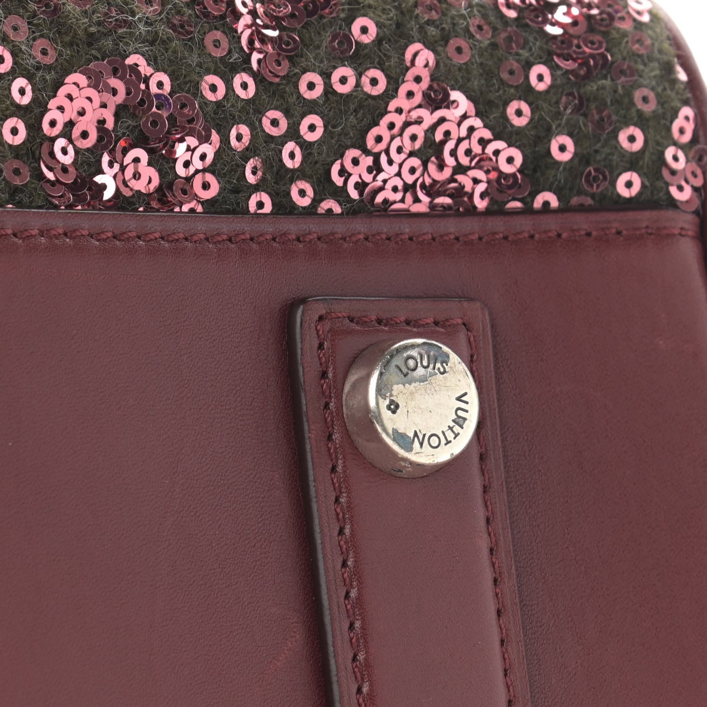Sequin Monogram Sunshine Express Speedy Burgundy