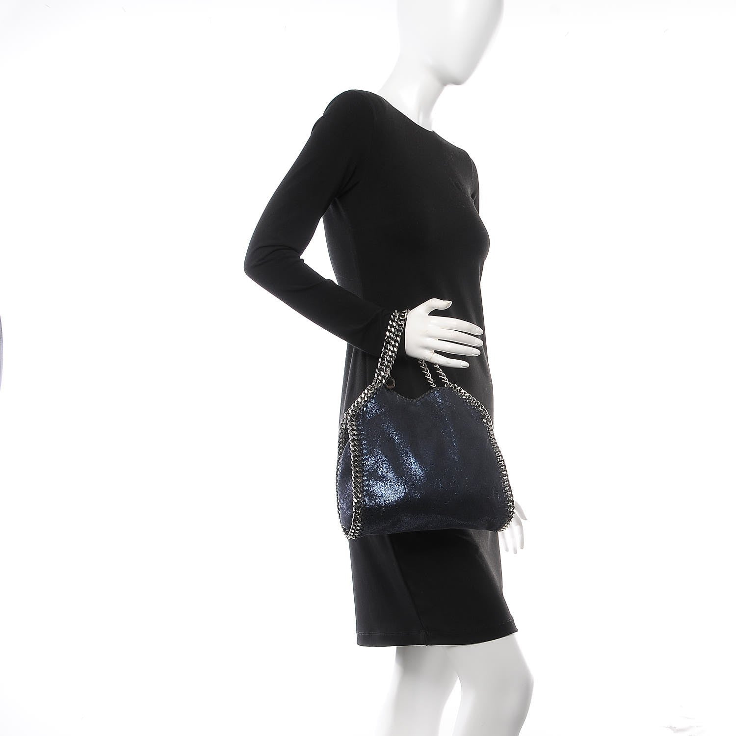 Stella McCartney Shaggy Deer Mini Falabella Fold Over Tote Lapis Navy 2 of 9