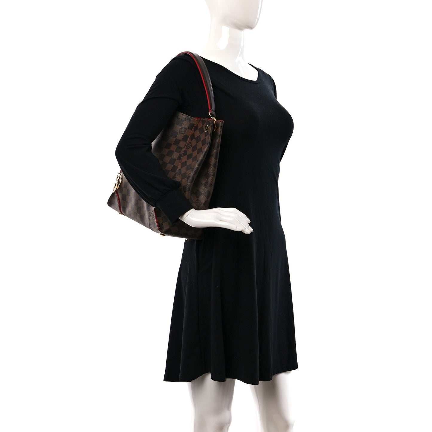 Damier Ebene Caissa Hobo Cherry
