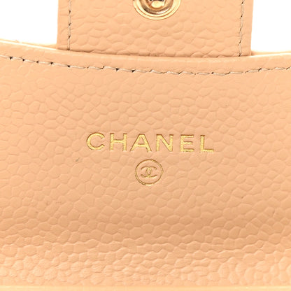 Chanel Caviar Quilted Flap Card Holder Wallet Beige 6 of 10