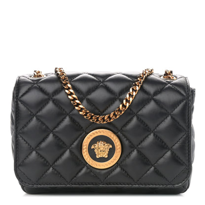 Versace Nappa Quilted Small Medusa Chain Crossbody Black 1 of 10