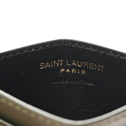 Saint Laurent Lambskin Matelasse Chevron Monogram Credit Card Case Olive Wood 6 of 6