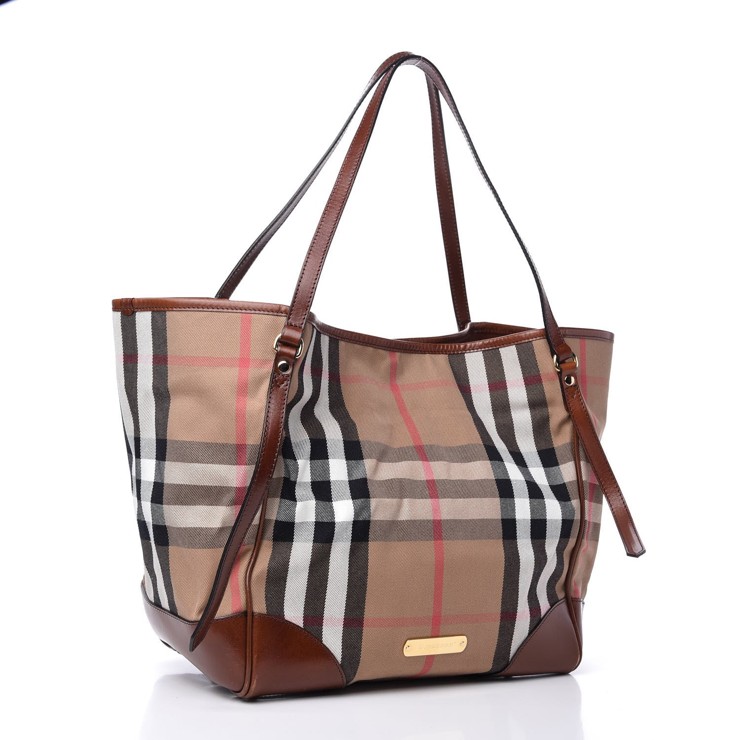 Burberry House Check Medium Canterbury Tote Dark Tan 3 of 11
