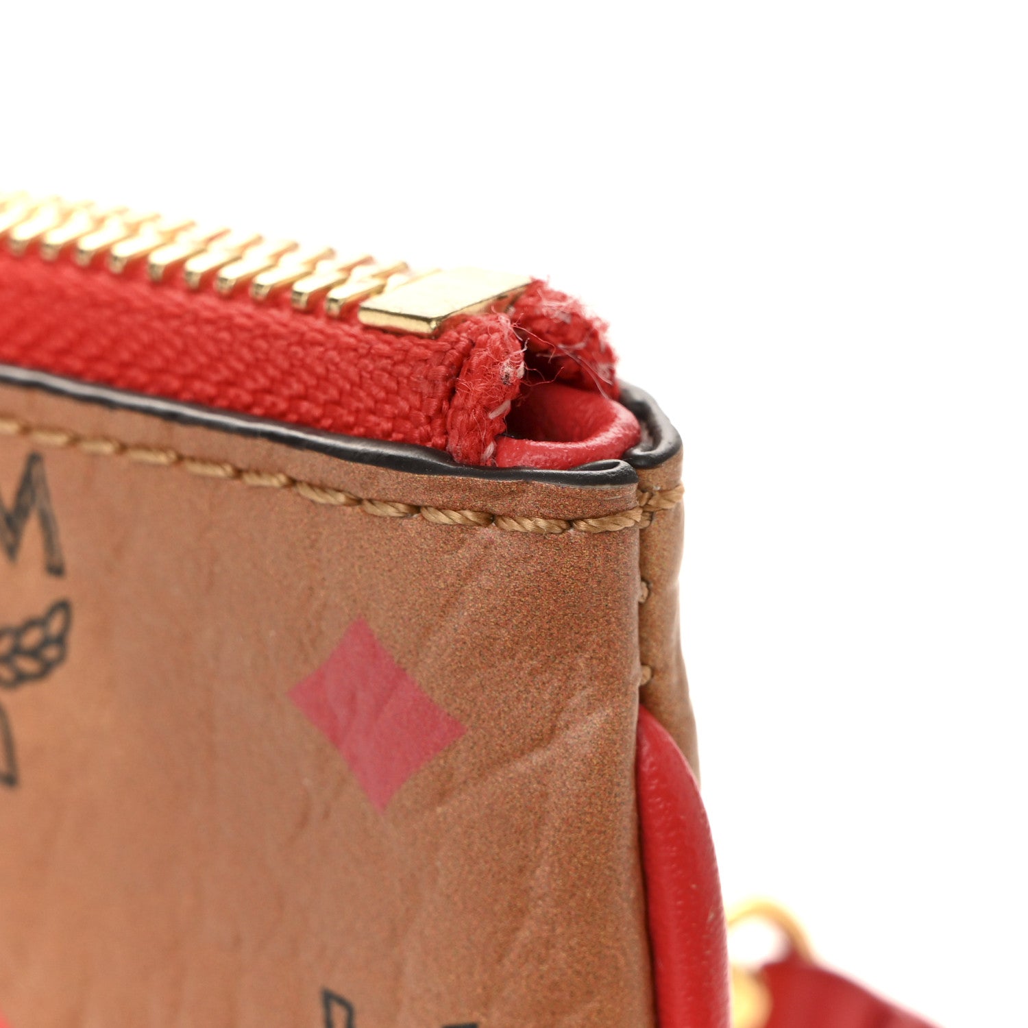 MCM Skyoptic Visetos Mini Crossbody Pouch Spectrum Diamond Cognac Red 11 of 12