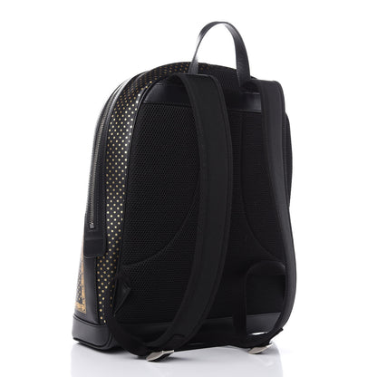 Gucci X SEGA Calfskin GUCCY Stars Dome Backpack Black Gold 3 of 10