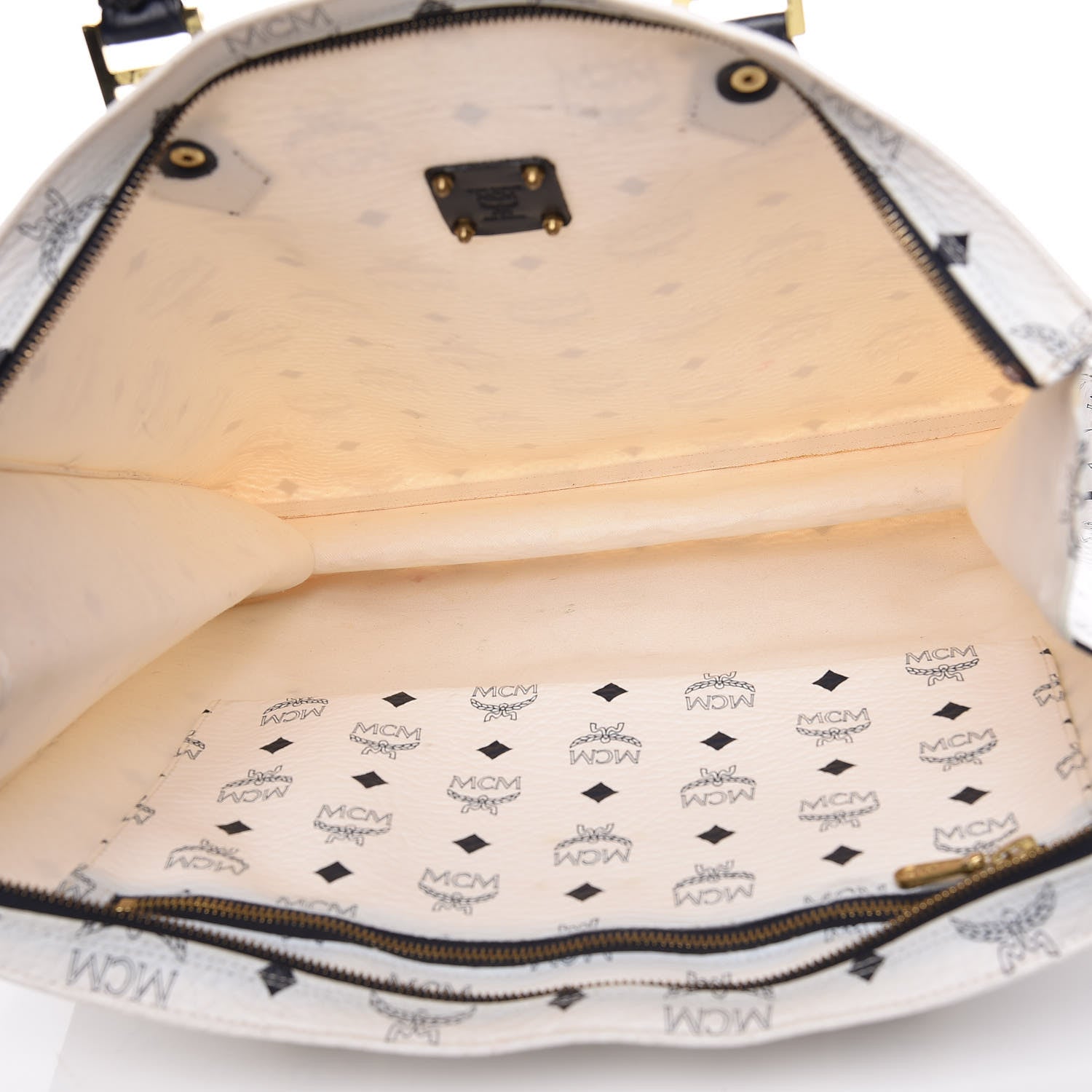 MCM Visetos Shopper Tote White 7 of 25