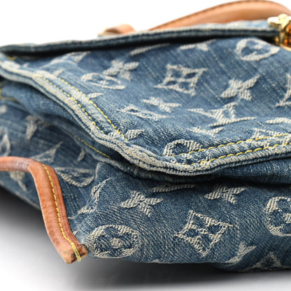 Louis Vuitton Monogram Denim Sac Plat Blue 9 of 14
